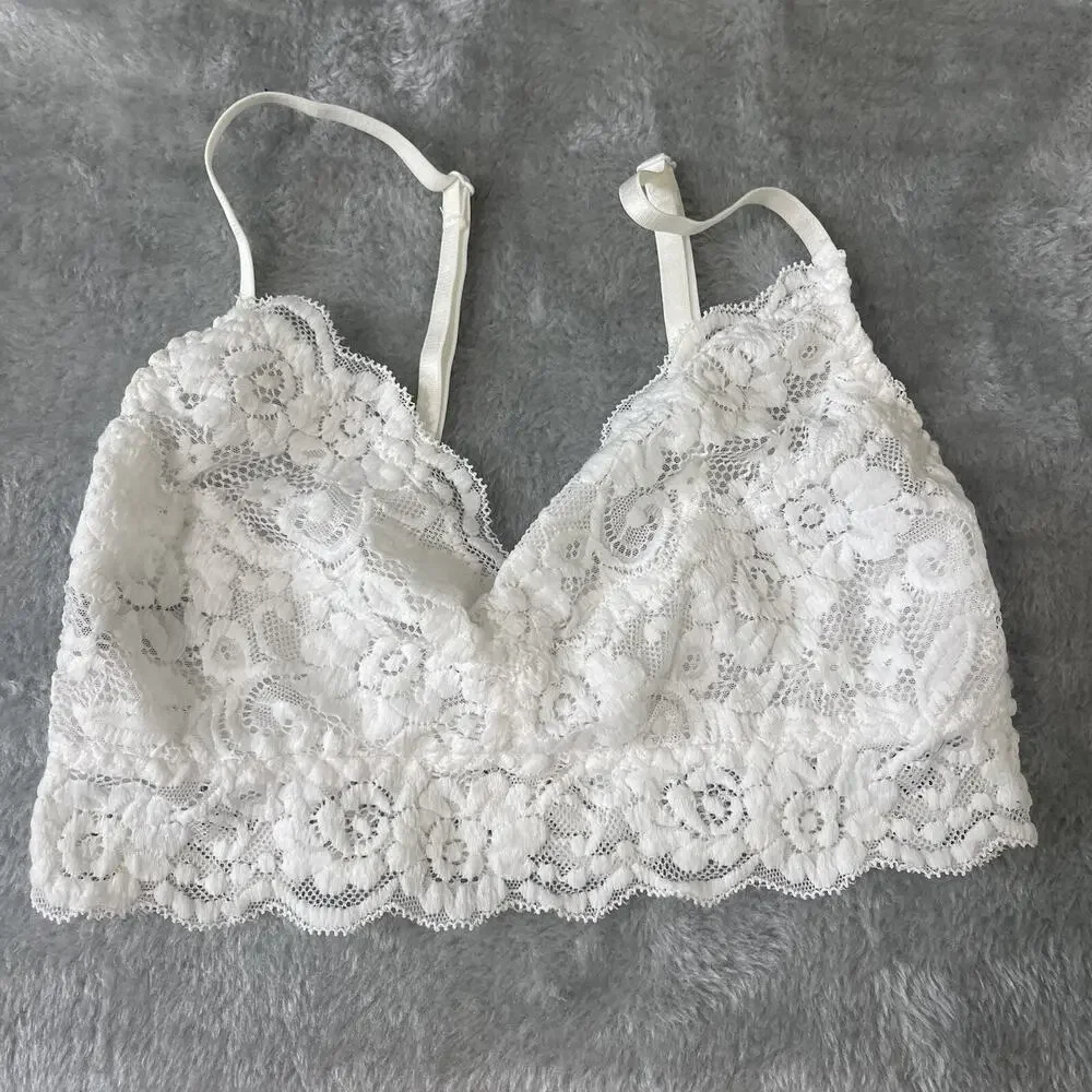1 Women Lace‎ Bralette Sexy Bra Floral Lingerie Sleepwear Night Top Small White